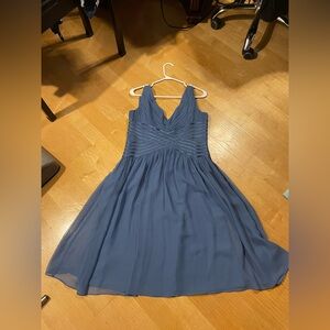 Anne Klein Silk Blue V-Neck Dress
